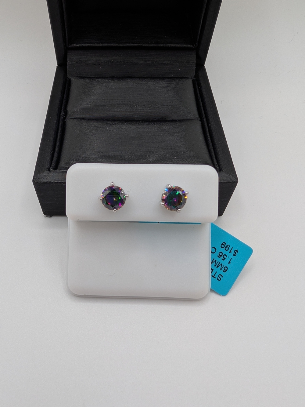 NWT Sterling Silver 6mm Mystic Topaz Stud Earrings 1.56 cttw